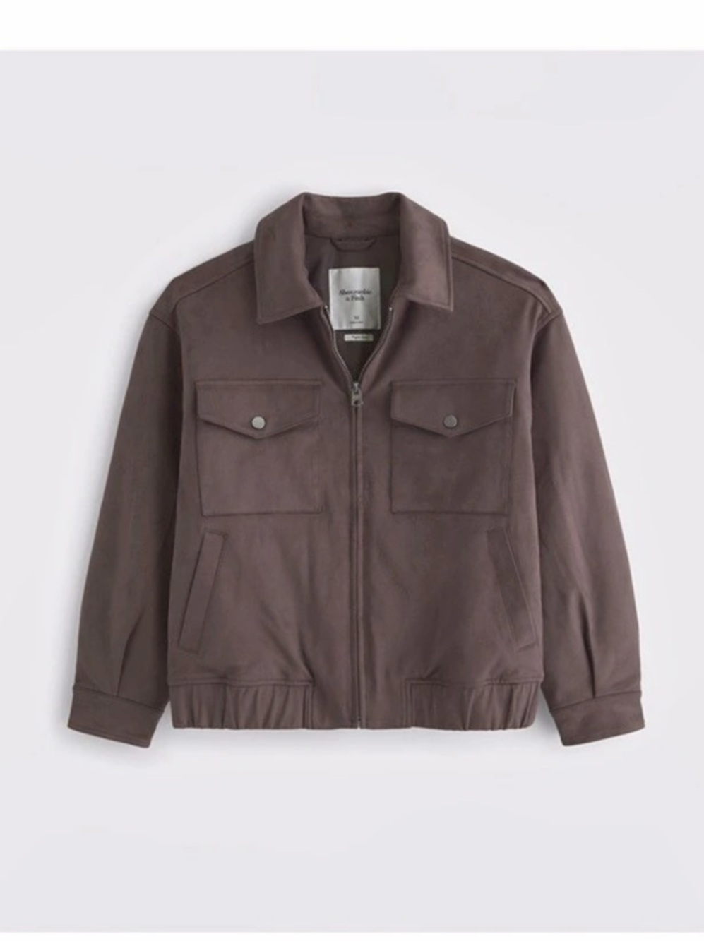 Abercrombie & Fitch Vegan Suede Bomber Jacket Brown